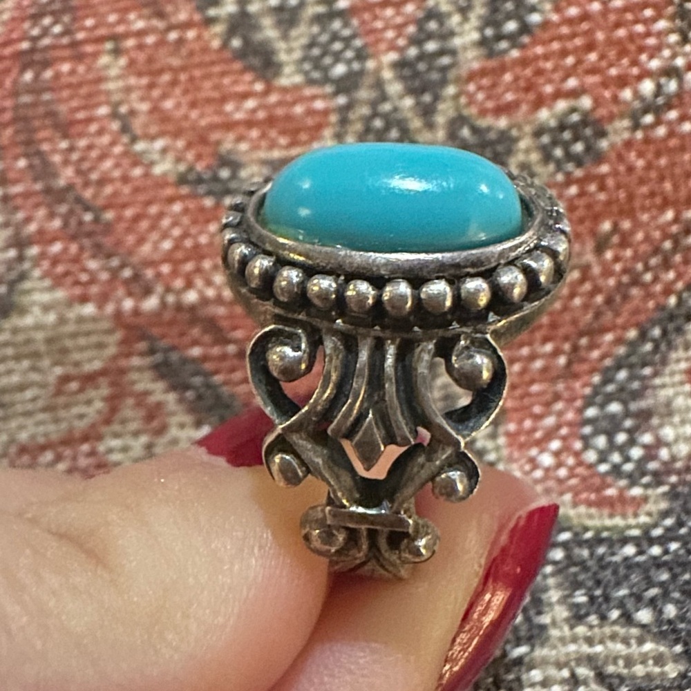 Avon Turquoise and Silver Statement Vintage Ring - Picture 2 of 6